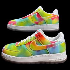 Nike Af1 Low Tie Dye Chicago. Euc. Size 11. Comes With Box. Neon Nike Shoes, Neon Nike, Mane N Tail, Shoes Nike, Orange Yellow, Mens Shoes Sneakers, Men's Nike, Color Orange, Nike Men