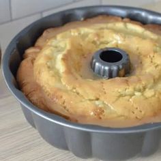 a bundt cake in a pan on a table