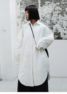 Japanese Minimalism Fashion, Japanese Kimono Fashion, Japanese Coat, Japanese Minimalist Fashion, Loose Shirt Dress, Loose Shirt, Womens Kimono, Cotton Coat, Loose Shirts