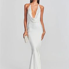 Our Eve Dress Is The Sleek Number You Need For Your Next Event. This Flared Gown Features A Cowl Neckline With A Quartet Of Chains For A Flattering Silhouette. Prepare To Turn Heads In Our Draped Style That Is Finished With An Invisible Zipper. Shown Here In Ivory. 76% Acetate 24% Polyester Made In China Model Is 5'11" Wearing Size Xs Style No. Hl23-5970 Long Sequin Dress, Eve Dresses, Exotic Fashion, Hot Pink Dresses, Tie Dye Maxi Dresses, Tie Dye Maxi, Dresses Backless, Cocktail Party Dress, Metallic Dress