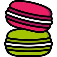 a stack of green and pink rocks with white stripes on them, in the shape of an egg