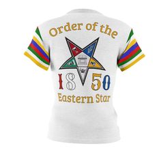 Allow 7-10 days to print before shipping. Custom made to order. No Returns or cancellations. Order of the Eastern Star Custom Print shirt. All over print tee. OES star emblem. Star Point color options. 1850. Regular fit **View Size Chart 100% Polyester Medium fabric (6.0 oz/yd² (170 g/m Tagless Runs true to size Order Of The Eastern Star Symbols, Eastern Star Clothing, Star Clothing, Star T Shirt, Logo Items, Custom Printed Shirts, Star Logo