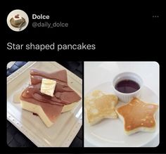 some food is sitting on a plate next to another photo with the caption dolce