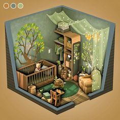 #homedecor, #interiordesign, #homedesign, #decor inspiration Isometric Interior, Cute Rooms, Sims 4 Loft, Isometric Room, Sims 4 Houses Layout, Lotes The Sims 4, Sims Freeplay Houses, Infant Room, Sims 4 Bedroom