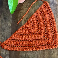 Crochet Bandana Scarf Head Cover Orange Triangular Kerchief | Etsy Crochet Head Bandana, Crochet Bobble, Kerchief Hair, Stitch Head, Trendy Headbands, Bandana Hairstyles, Boho Headband