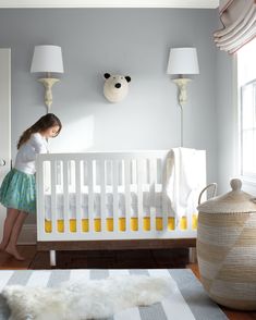 Prefer to keep your home's color palette understated? Buoyant neutrals like Bunny Gray 2124-50 can freshen up a nursery and also offer a versatile look that grows up with kids.  (WALLS) Bunny Gray 2124-50, Natura®, Eggshell (TRIM) Chantilly Lace OC-65, Natura®, Semi-Gloss Benjamin Moore Bunny Gray, Kids Room Wall Color, Room Wall Colors, Kids Room Furniture, Storage Kids Room