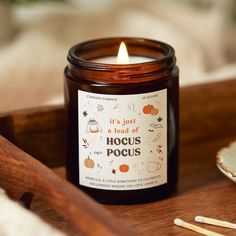 Hocus Pocus Halloween Candle - Kindred Fires Fall Candle Design, Halloween Themed Candles, Fall Moodboard, Candle Reading, Apothecary Style, Hocus Pocus Halloween, Halloween Candle, Autumn Candle, Candle Ideas