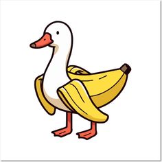 a cartoon duck with a bunch of bananas