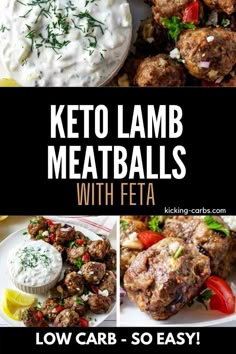 keto lamb meatballs with feta and sour cream