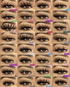 Lashes Types, Full Eyelash Extensions, Types Of Lashes, Contacts Colored, Lash Names, Glitter Lashes, Lashes Business, Lashes Tutorial, Lashes Fake Eyelashes