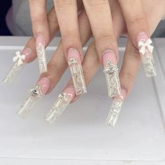 Pink Lace Nails, Lace Acrylic Nails, White Lace Nails, Basic Nails, White Nail Designs, Birthday Nails, Pink Lace, White Nails