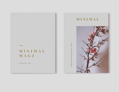 the front and back covers of minimal magz magazine, with pink flowers on them