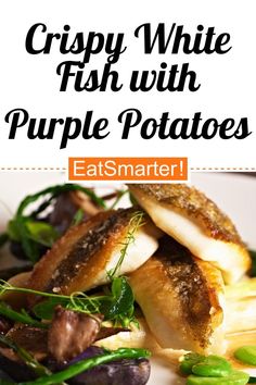 crispy white fish with purple potatoes is an easy and delicious dinner that's ready in under 30 minutes