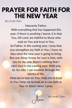 a prayer for the new year