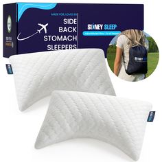 PRICES MAY VARY. Set of 2 Mini Side Sleeping Bed Pillows. Your Go to Home Away From Home Pillow. Now Conveniently in a Pack of 2. Adjustable loft and includes an Extra bag of Memory Foam. Designed For Hotel Use, As A Knee Pillow, Back Pillow, Neck Pillow or even a Travel Pillow. 14 X 19 Inches. The Ultimate Home Away From Home Bed Pillow For Side, Stomach and Back Sleepers. Includes a Durable Drawstring Element Resistant Backpack - Making It Easy To Carry Your Travel Pillow Anywhere You Choose T Curved Bed, Knee Pillow, Neck Pillows, Side Sleeping, Sleeping Bed, Cervical Pillows, Stomach Sleeper, Side Sleeper Pillow, King Size Pillows