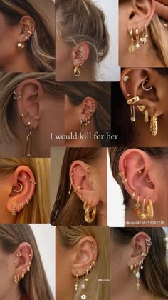 Ušný Piercing, Minimalist Ear Piercings, Ear Peircings, Types Of Ear Piercings, Cool Ear Piercings, Pretty Ear Piercings, Cool Piercings, Cute Ear Piercings