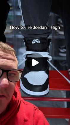 Danny Moore | Sneakers on Instagram: "How to Tie Jordan 1 High 😳" How To Lace Up Jordan 1s, How To Tie Jordan 1 Low, How To Tie Jordan 1 High, How To Tie Air Jordan 1 Laces, How To Lace Air Jordan 1, How To Lace Jordan 1 High, High Top Jordans Outfit, Jordan Outfit Women