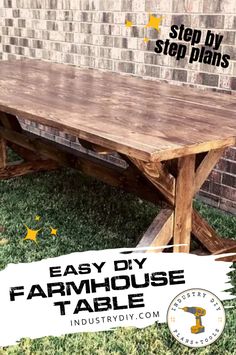 an easy diy farmhouse table made out of wood