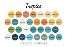 the color swatches for tropicals are all different colors, and there is no image on