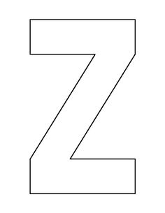 the letter z that is black and white, with an outline for it to be used as