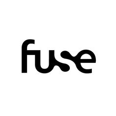 the word fuse written in black on a white background