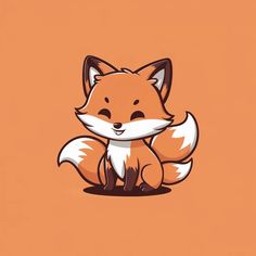 a cute little fox sitting on the ground