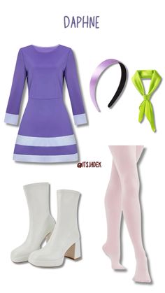 #daphne #daphnecosplay #scoobydoo #costume #costumesforwomen #halloween #halloweencostumeideas Diy Fred And Daphne Costume, Daphanie Costume, Daphne Hairstyle Scooby Doo, Daphne Scooby Doo Halloween Costume, Halloween Costume For Gingers, Scobby Dobby Doo Costume, Halloween Outfits 2024, Daphne And Fred Costume Couple, Fantasia Daphne