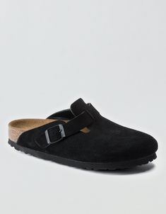 Suede leather upper/Suede footbed lining keeps you comfortable/EVA sole is flexible and lightweight/Adjustable strap with metal pin buckle/“Made in Germany” quality stamp on footbed/Not eligible for promotions | Only ships within the USA Classic Outdoor Clogs With Textured Footbed, Boston Soft Footbed, Birkenstock Men, Eva Sole, Mens Outfitters, Mens Casual Shoes, Suede Leather, Birkenstock, Clogs