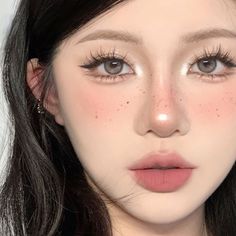 Bitter Makeup, Simple Korean Makeup, Kawaii Makeup Looks, Cool Tone Makeup Looks, Makeup Cool Tone, Unique Makeup Ideas, Cool Tone Makeup, Layout Makeup, Asian Bridal Makeup