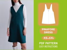 Pinafore Dress Pattern | Overall Dress Sewing Pattern | PDF Sewing Pattern | Pinafore pattern | Sewing Pattern Beginner | Jumper Pattern Overall Dress Sewing Pattern, Diy Pinafore Dress, Pinafore Dress Pattern Free, Pinafore Dress Pattern, Pinafore Pattern, Sewing Guide, Jumper Pattern, Jumper Patterns