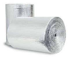 two rolls of aluminum foil on white background