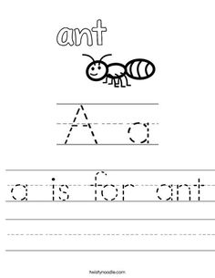 the letter a worksheet for children to learn how to write and draw letters