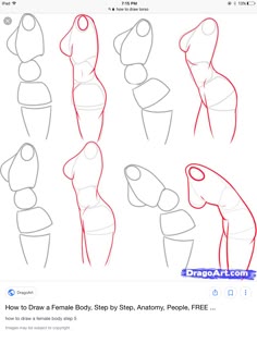 how to draw female body step by step