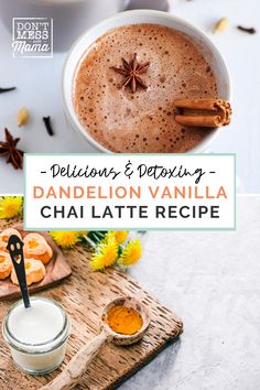 delicious and nutritious chai latte recipe with cinnamons on the side