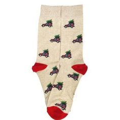 Christmas Tree on Wagon. Carry the holiday spirit all season long and keep your toes toasty with these fun socks featuring cars with trees on top. 80% Cotton, 15% Polyester, 5% Nylon High quality fabric that will not rip or tear - Very Comfortable. Best if washed in cold water. With your purchase, the Sock Panda donates socks to someone in need. Thank you Hygge Fashion, Sock Store, Buy Christmas Tree, Holiday Socks, Fun Socks, Sock Game, Yoga Socks, 2023 Trends, Sock Packs