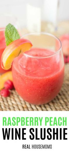 raspberry peach wine slushie is an easy and delicious drink for summer