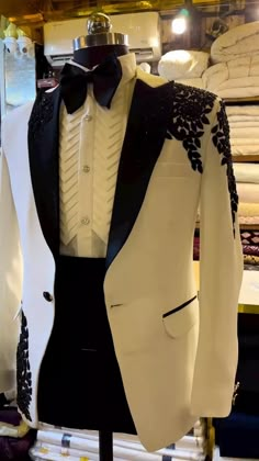 Designer White Tuxedo suit with embroidery Bespoke made to order | eBay Embroidery Suit Men, Black Jodhpuri, Unique Mens Wedding Suits, Marriage Suits, Embroidered Tuxedo, Reception Suits, Wedding Suits Men Black, Custom Suits Men, Gifts For Groom