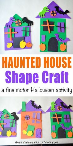 this is an easy halloween craft for kids to make with paper and construction materials it's so cute