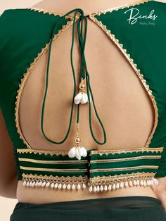 Ishika FlexiFit™ sleeveless saree blouse in bottle green, with gota patti & back cutout. Perfect for party & festive occasions. Yellow Dress Casual, Choli Design, Haldi Outfits, Photo Maker, Girls Dresses Diy