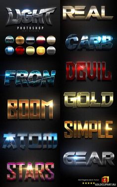 3d text styles for photoshopped, with different colors and font options to choose from