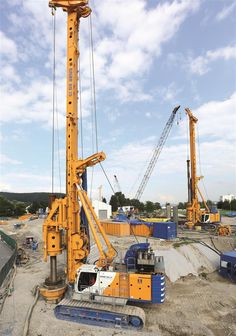 there is a crane that is sitting in the dirt