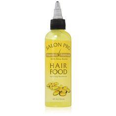 Salon Pro Hair Food Vitamin E Formula is a lanolin-enriched treatment which repairs and strengthens hair that has been weakened or damaged by chemicals, thermal styling, or even everyday hair grooming. This blend of natural oils, reparative proteins and conditioners penetrates easily into the hair shaft to give it needed moisture and shine. Each strand is strengthened with keratin, the protein which is the building block of hair and Vitamin E. Carrot Oil For Hair, Hair Repair Treatments, Shea Butter Hair, Pro Hair, Carrots Oil, Everyday Hair, Hair Things, Hair Food, Hair Scalp