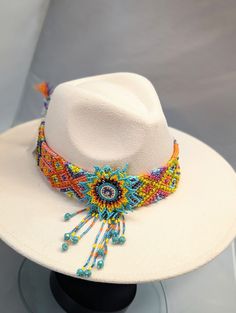 Beautiful Hand Made Beaded Hat Band. *hat is not included* Beaded Hat, Costume Hats, Short Hair Styles Pixie, Hat Band, Costume Accessories, Boho Outfits, Headpiece, Caps Hats, Braids