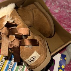 Ugg Boots For Toddler Girl With Bow Bow Ugg Boots, Black Ugh Boots With Bow, Leopard Bow Ugg Boots, Brown Bow Ugg Boots, Ugg Boots With Bows, Bailey Bow, Kids Uggs, Fancy Shoes, Ugg Shoes