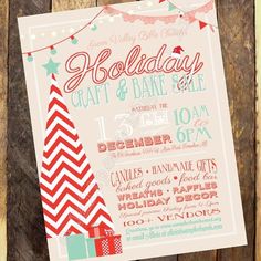 a holiday craft and bake sale flyer