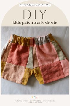 the diy kids'patchwork shorts pattern is shown