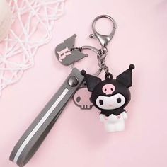 Brand New Kuromi Keychain, Raccoon Tail, Tail Keychain, Sanrio Accessories, Key Card Holder, Card Holders, Black White, Women Accessories, Key