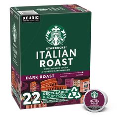 starbucks's italian roast dark roast coffee k - cups, 22 count boxes pack of 12