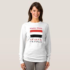 Yemen and Yemeni Flag Red Personalization Women's  T-Shirt Toddler Outfits, Yemeni Flag, Yemen Flag, Suit Accessories, Yemen, Clothing Labels, Free Birthday Stuff, Women's T Shirt, Hoodie Shirt