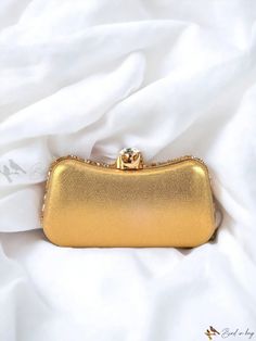 Bird in Bag - Opulent Ladies Evening Clutch and Shoulder Bag: Exquisite Styling, Diamond Embellishment, Radiant Gold. Perfect Accompaniment for Gatherings, Parties, Weddings, Dances, Dinners, and Dates. A Glamorous Gold Evening Bag. Elegant Wedding Bags With Rhinestones, Rectangular Openable Clutch For Reception, Rectangular Party Bags With Opening, Rectangular Party Bags That Open, Glamorous Clutch Bag For Reception, Elegant Pearl-embellished Evening Bag For Formal Occasions, Glamorous Clutch For Reception, Luxury Evening Bag With Pearl Handle For Reception, Glamorous Rectangular Bags For Reception